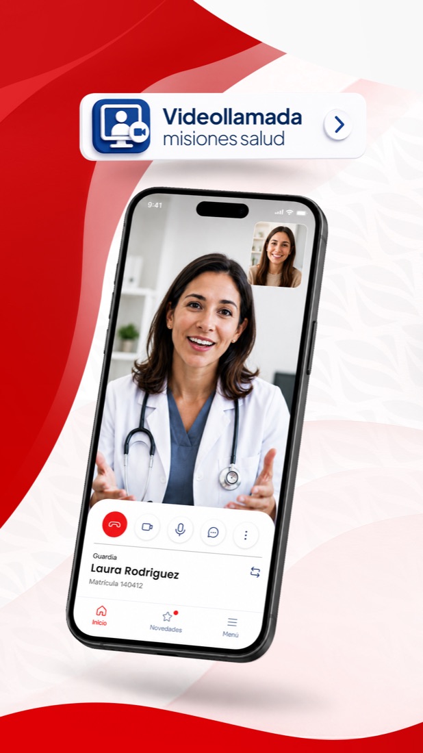 Videollamada de Misiones Salud con un profesional de salud en consulta virtual.
